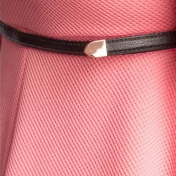 Textured Pink Short Sleeve Dress with Belt - Picture 4 of 7